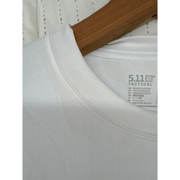 5.11 Tactical Adult Long-Slv TShirt S White Base Layer Utility Casual Athleisure - Picture 3 of 13
